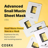 COSRX Snail Mucin Sheet Mask 10 EA, Hydrating Snail Essence